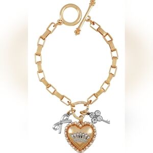 #014A Juicy Couture Heart Charm Toggle Bracelet